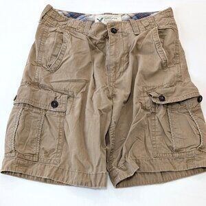 American Eagle Classic Fit Ripstop Cargo Shorts Mens 32 Tan Khaki Y2K